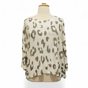 POL Oversized Leopard Print Sweater sz M-2X